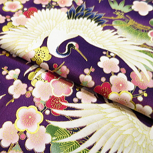 義若オリジナル鯉口シャツ 激安セール 金彩飛翔鶴に梅と松